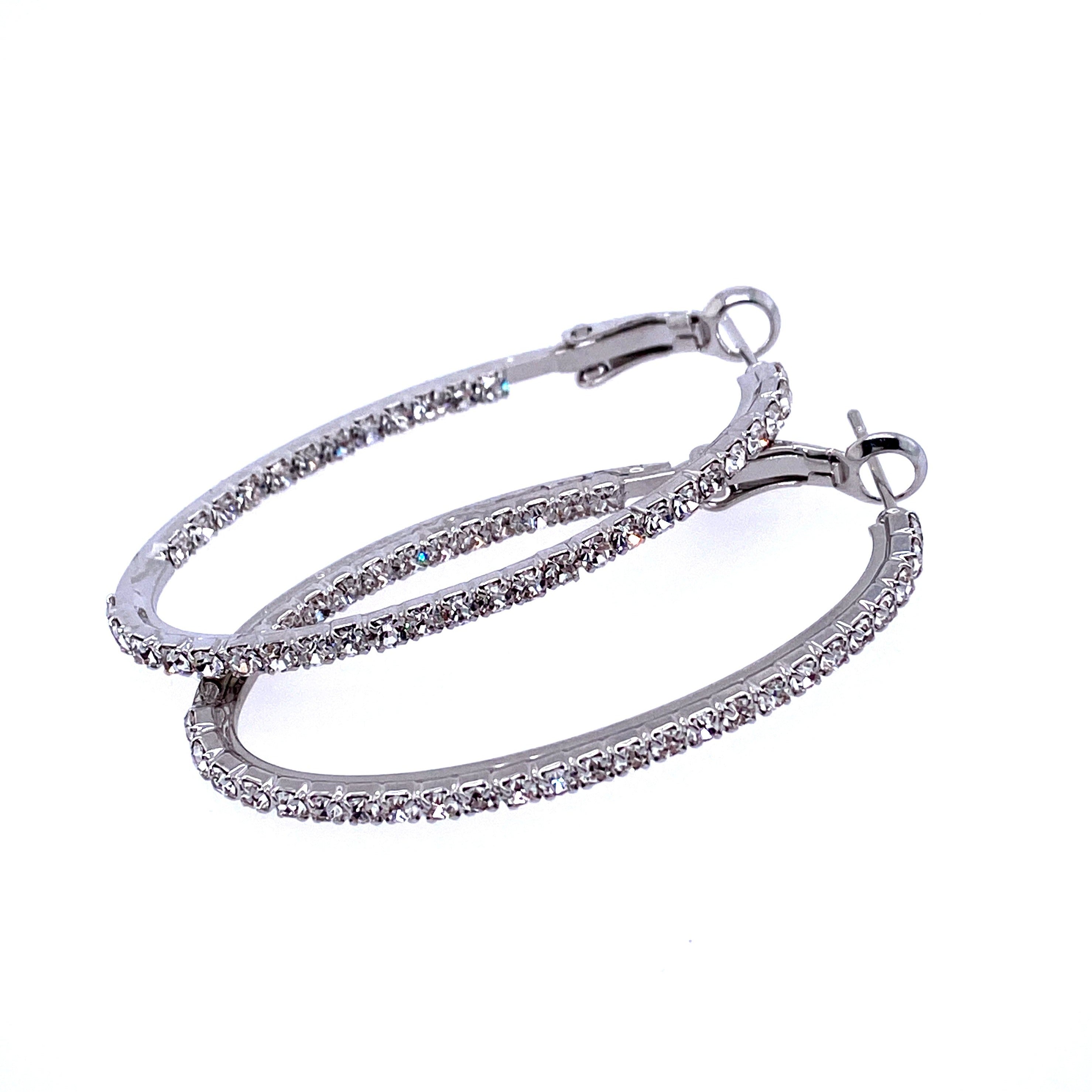 Crystal Oval Hoops Collection