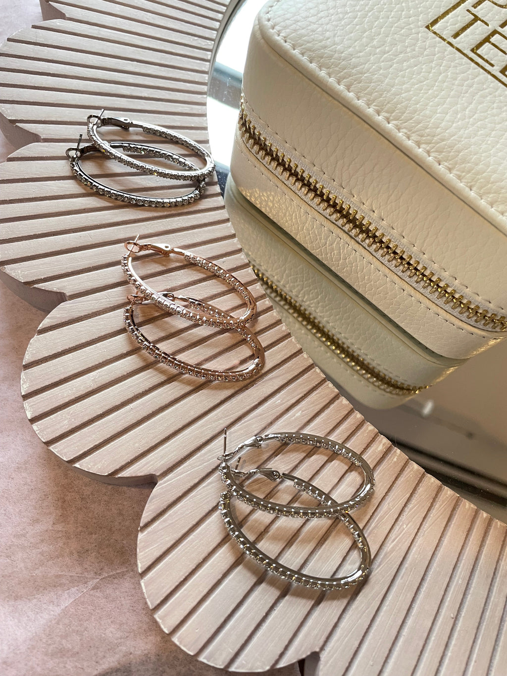 Crystal Oval Hoops Collection